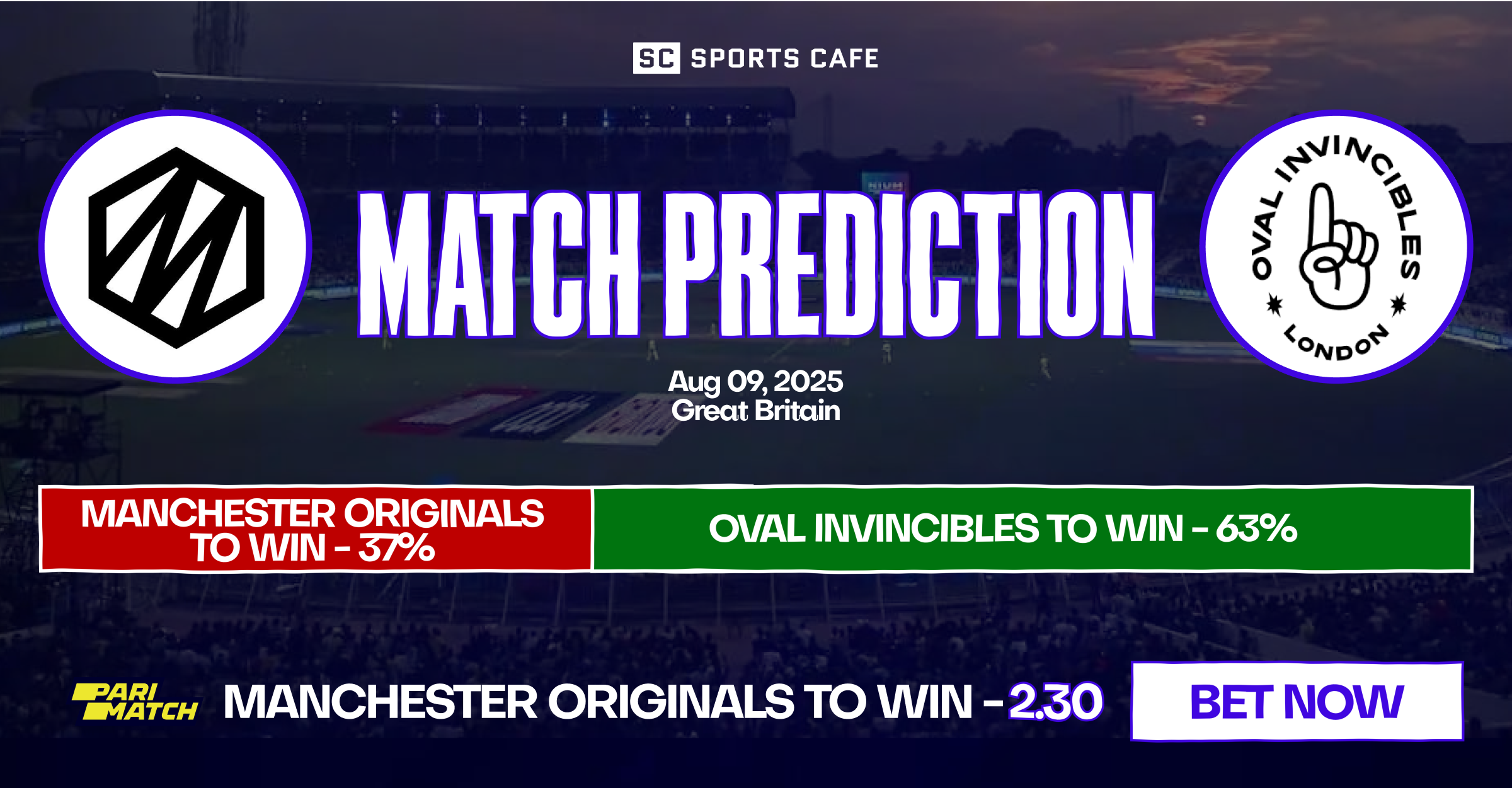 Manchester Originals vs Oval Invincibles match prediction.